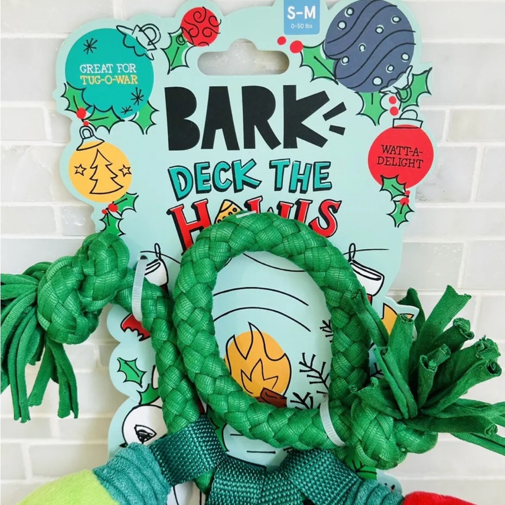 NWT Bark Box Deck The Howls Watt A Delight Multi Squeaker Dog Toy Tug Christmas - Picture 3 of 10